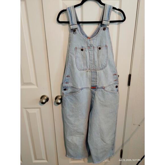 Y2K Marithé + François Girbaud Women's sz Medium Thrashed Denim Vintage Overalls - Picture 3 of 12